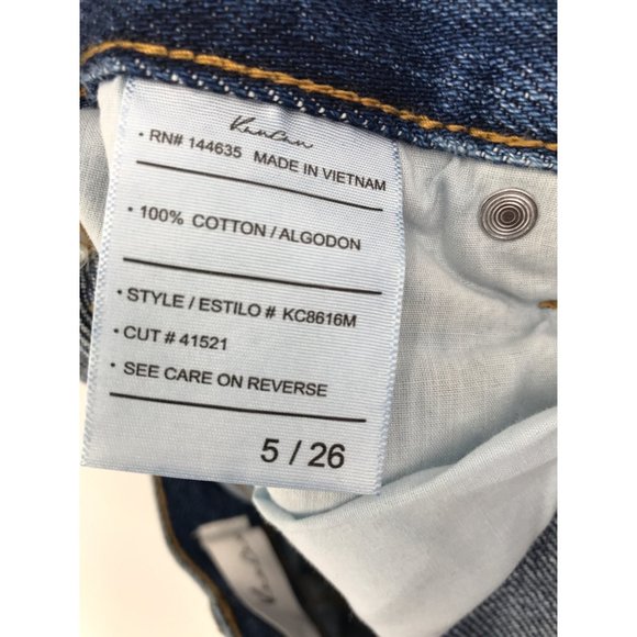 Kancan Beau High Rise Denim Jean Cuffed Shorts 5/26 NEW - Picture 6 of 8